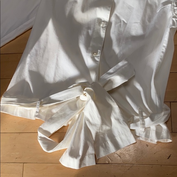 COPY - Ann Demuelemeester white shirt with self t… - Picture 3 of 13